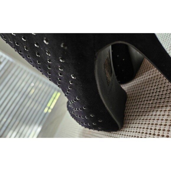 Women's Bootie Black Faux Suede Forever 21 Platform Heels Shoes Size 8.5 - Picture 3 of 6